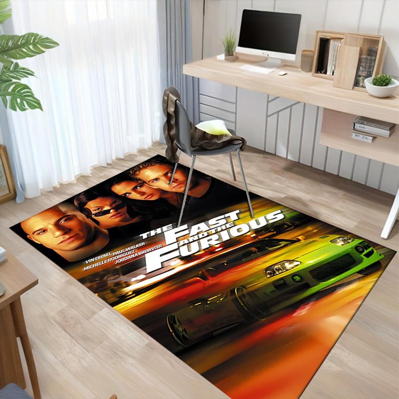 Fast Furious Carpet For Playroom Bedroom Living Room Sofa Home Decor Kids Game Area Rug Nonslip Floor Mat
