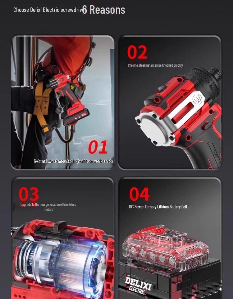 Delixi Rechargeable Brushless Electric Screwdriver & Drill Combo