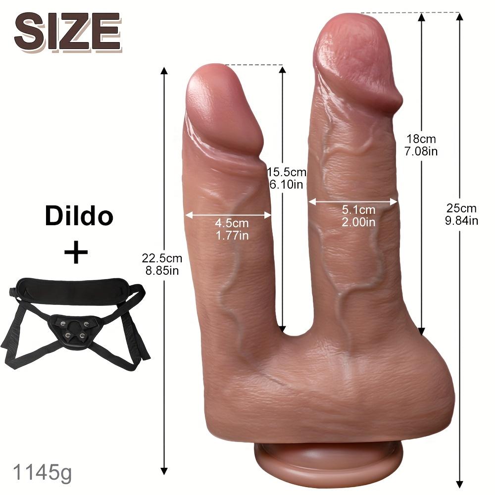 Wearable Two-Headed Realistic Dildo – Dual Silicone Design with Strong Suction Cup, Battery-Free Anal & Vaginal Toy for Men, Women & Couples