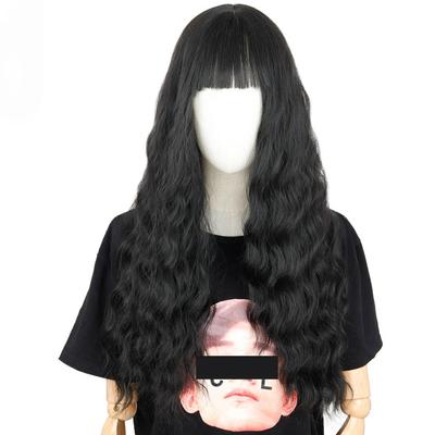 24 Inch Long Black Wig with Liu Haihai Wave Wig Synthetic Fiber Wig Ladies Long Wig Natural Wig Cosplay/daily/party Wig