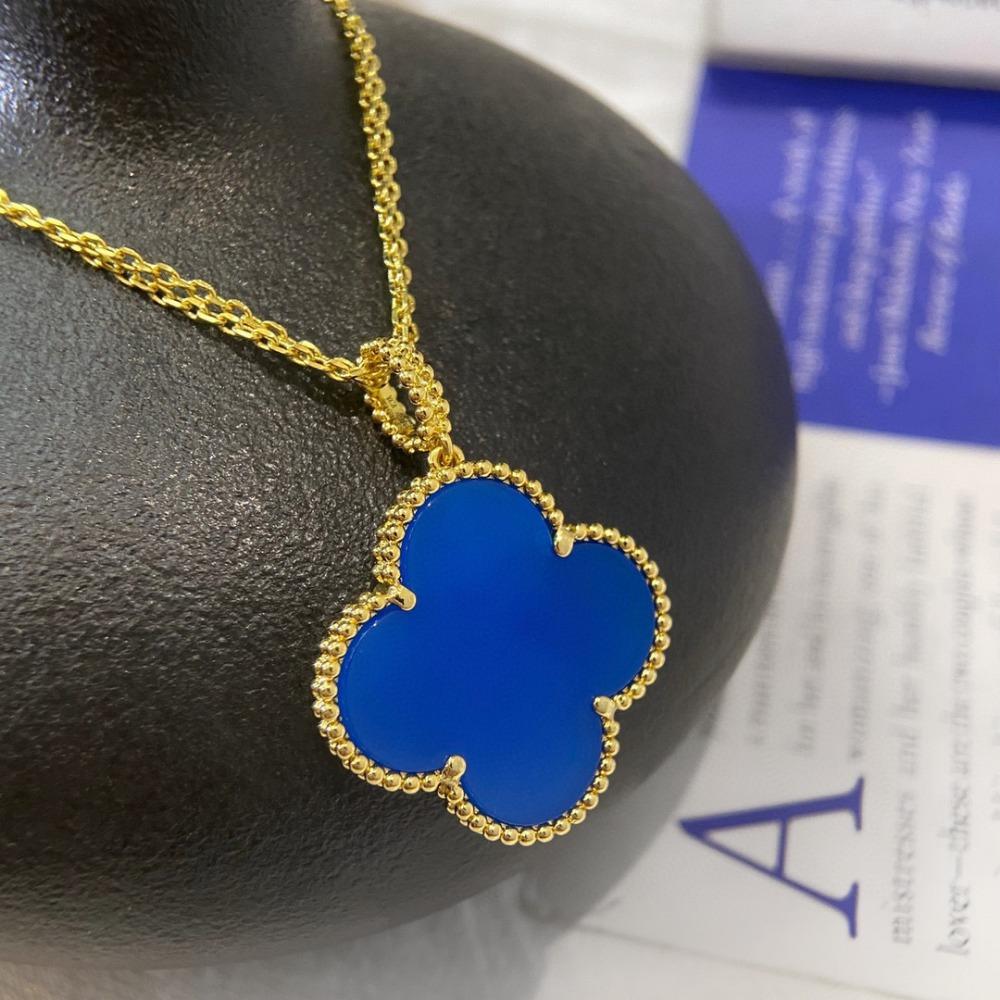 Large Flower Double-sided Four-leaf Clover Necklace for Women Natural White Mother-of-pearl Carnelian Sweater Chain