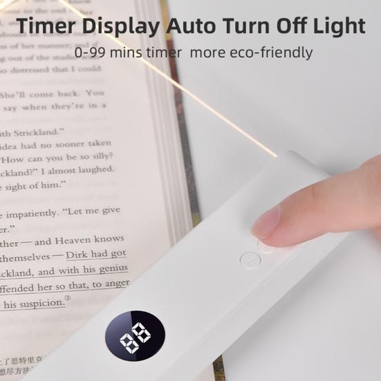 2-in-1 LED Book Light & Night Light Portable Reading Lamp for Students 1-99 Min Timer Adjustable Brightness Rechargeable Night Light for Bedroom Study
