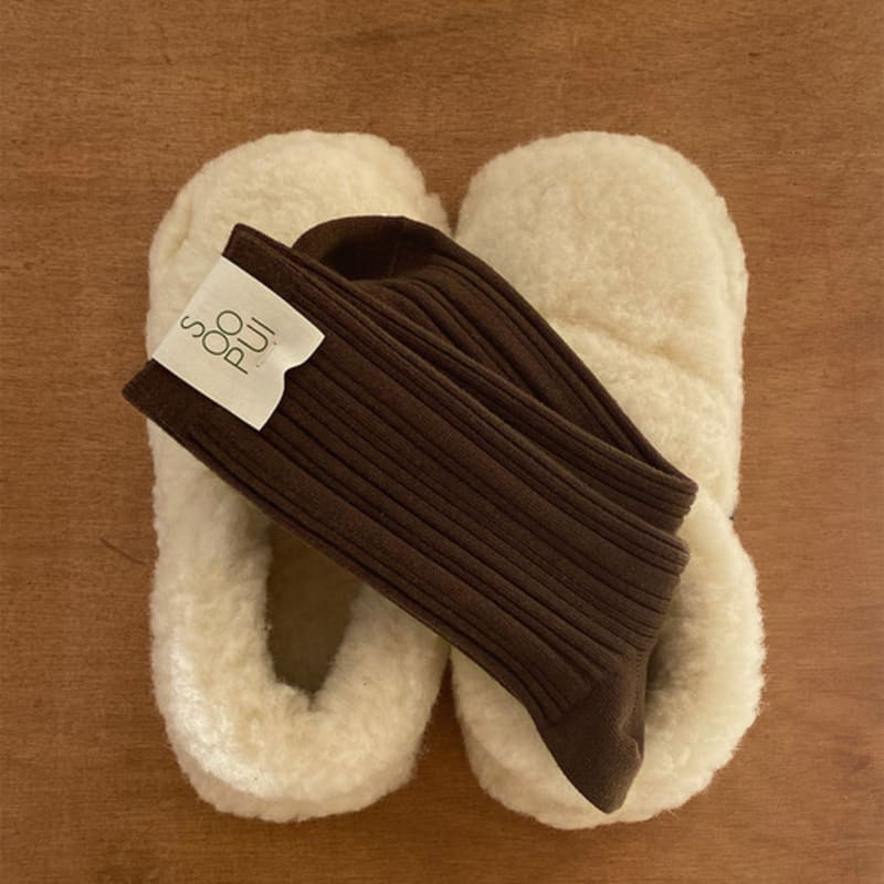 SOOPUI Organic Cotton Socks In brown__Organic Cotton Socks In Brown