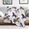 Carousel Horses A?? Copper  Blue Throw Blanket Flannel Fleece Soft Warm Throw Blanket