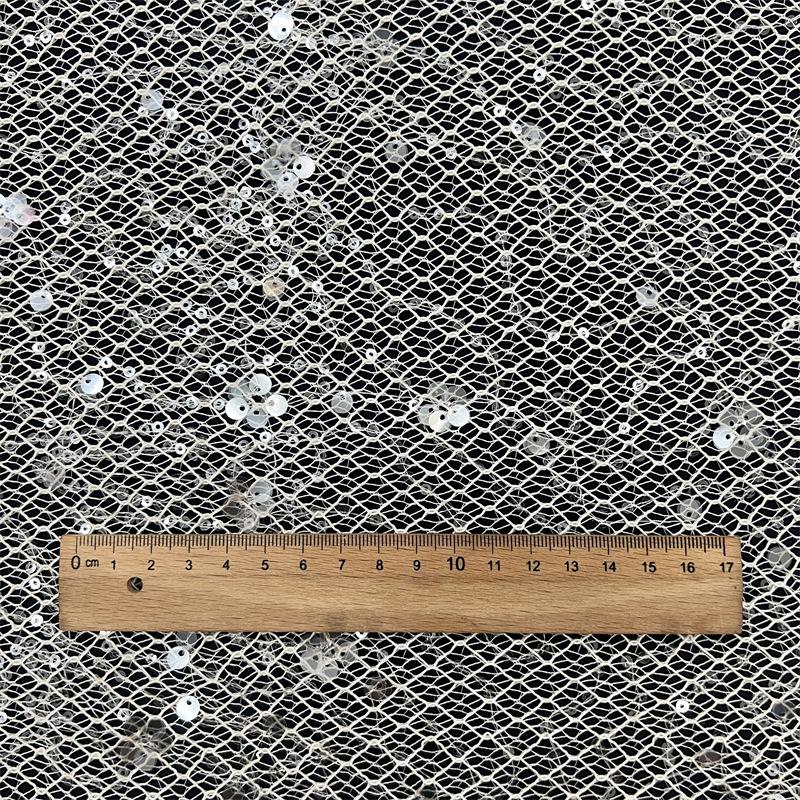 130cm X 1/3/5yard Mesh Embroidery Sequin Fabric Transparent Netting for DIY Women's Dress Formal Gownperformance Outfit Fabric