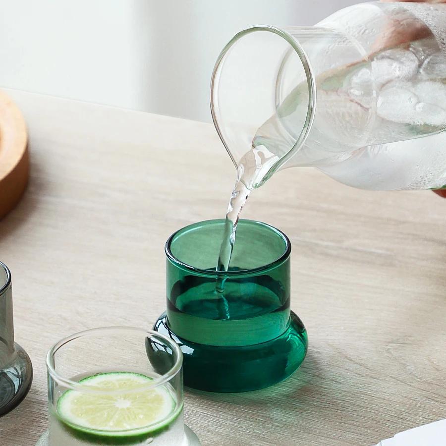 Minimalist Glass Water Bottle with Lid Home Use High Temperature Resistance Kitchen Drink Items Lemon Cold Water Kettle Jug Gift