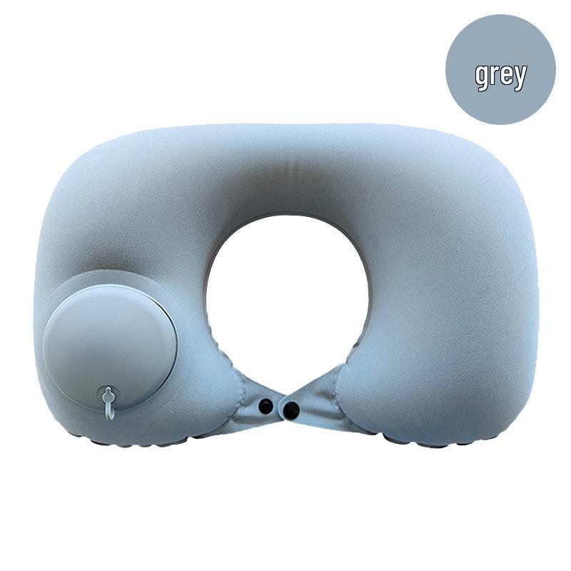 Portable Outdoor Flocking Backrest Pillow - Multifunctional, Inflatable for Travel or Office Naps