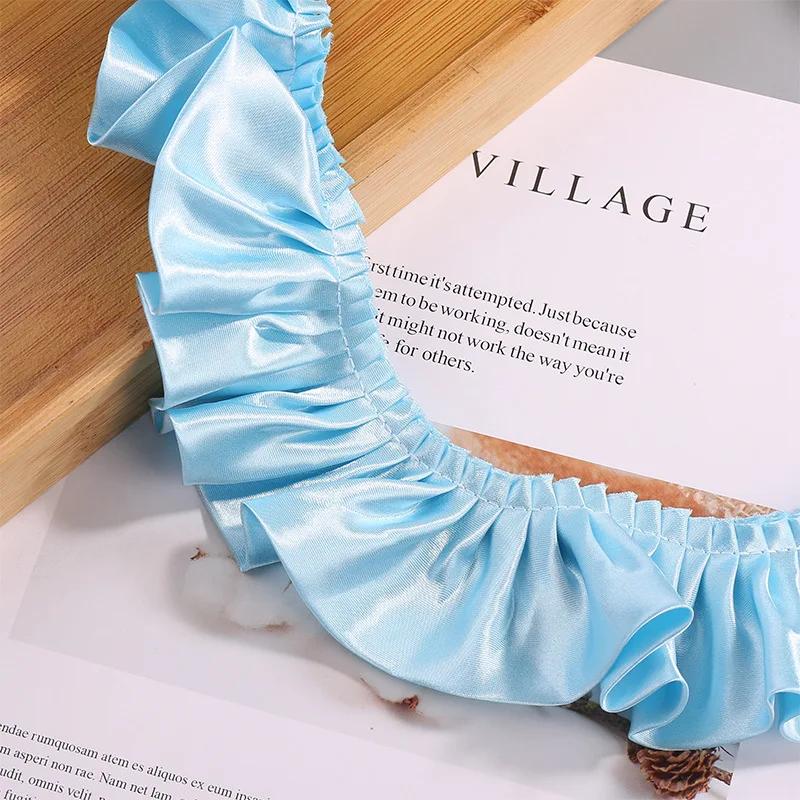 30meter Double Satin Wavy Ribbon leaf 55MM Chroma Colorful Skirt Lace Bows DIY Handmade Hair Accessories Gown Material