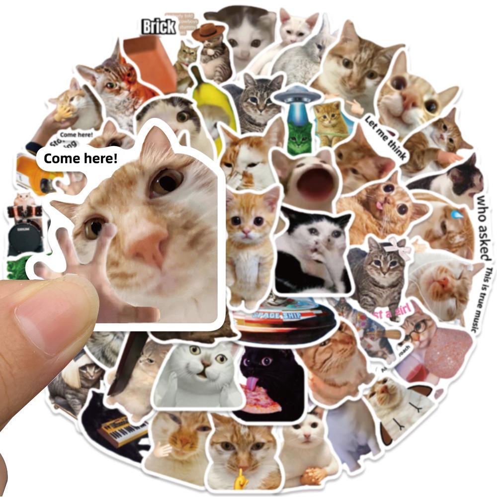 10/30/50pcs Funny Animal Cat MEME Stickers Waterproof Graffiti Stationery Diary Laptop Kawaii Decoration Sticker Toys Gifts