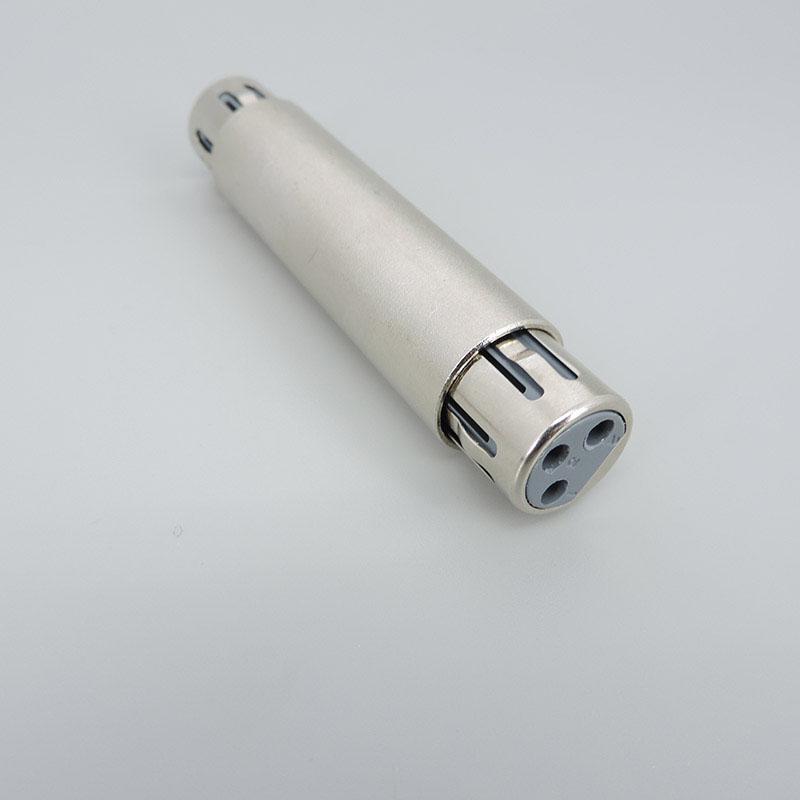 1pcs metal 3-Pin 3 core XLR Female to Female Audio cable connection Microphone Mic Adapter Connector xlr female to xlr female a1