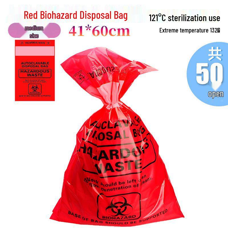 Autoclavable Red/Yellow Biohazard and Medical Waste Disposal Bags