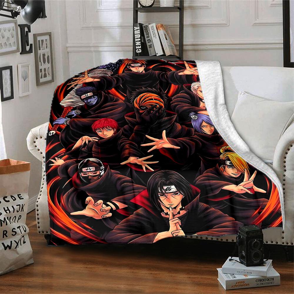 1PC Naruto Characters Blanket Soft Warm All Season Throw for Sofa, Bed, Car, Office Vibrant Colorful Design, Durable & Cozy Gift