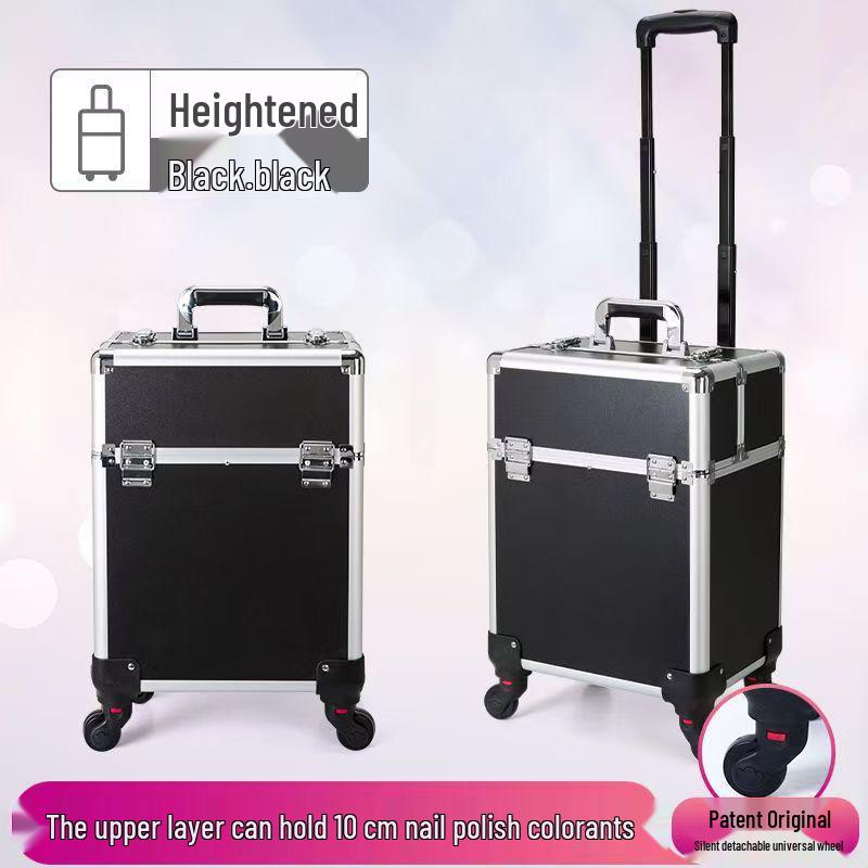 Professional Makeup Artist Trolley Case: Large Capacity Storage with Lock for Makeup, Nail, and Tattoo Tools.