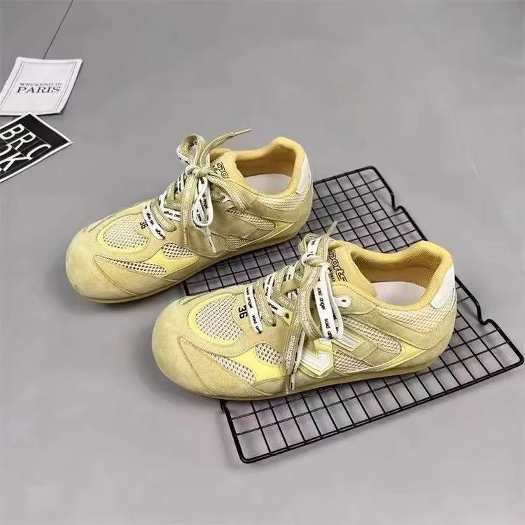 

2025 новые летние сетчатые дышащие немецкие тренировочные кроссовки женские легкие с мягкой подошвой ультралегкие повседневные спортивные кроссовки Forrest Gump женские сетчатые кроссовки 40 жёлтый