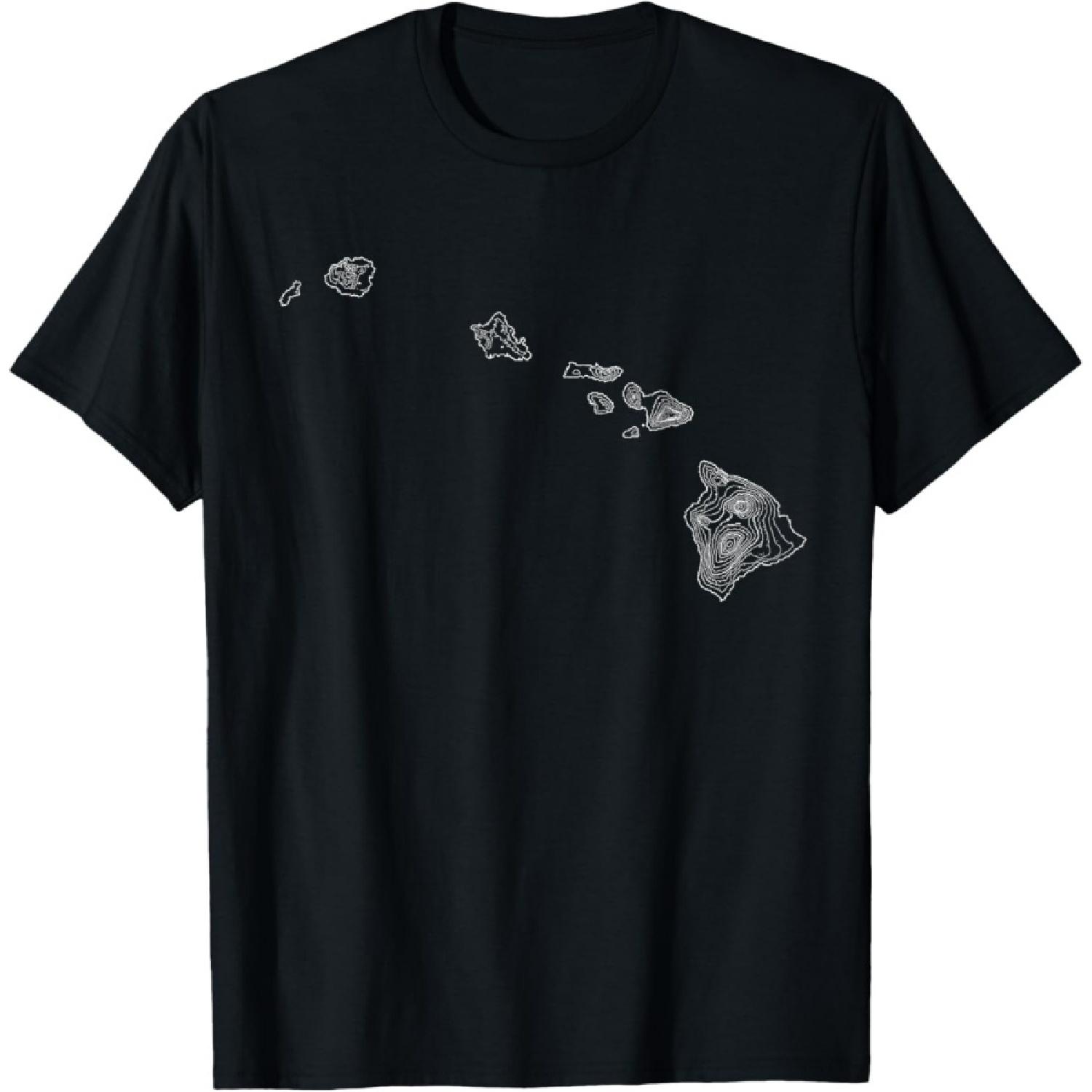 Гавайский архипелаг Топографическая карта Гавайи Сувенирная футболка S