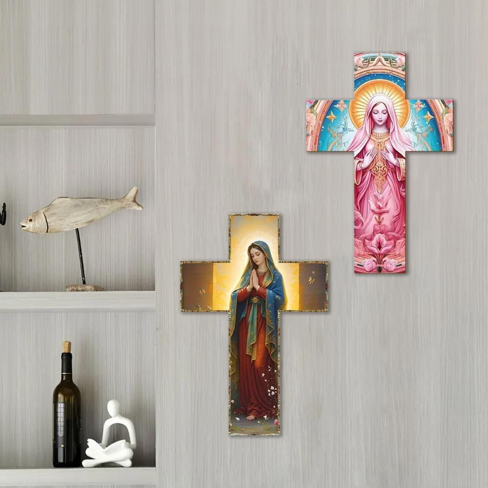 Antiker Holzkreuz Wandkreuz Heimdeko Für Flurwände 30x20cm Flach 2D Holzkreuz Jesus Christlicher Gläubiger Familien Dekora Q0U9