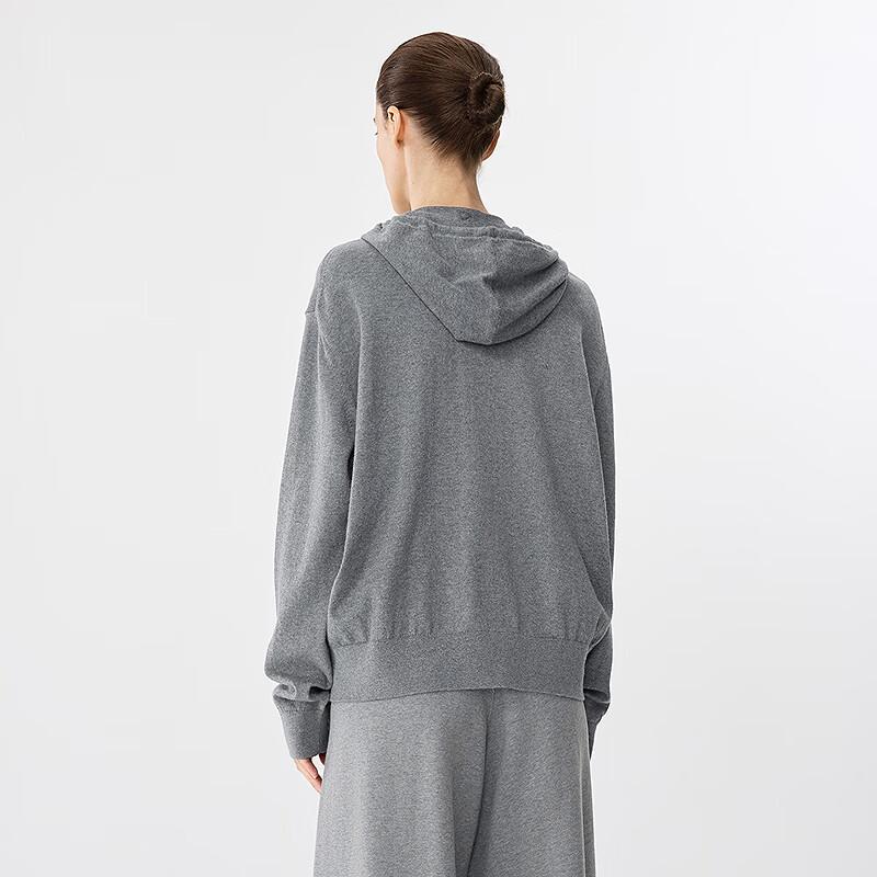 JNBY 2025 Spring Relaxed Fit Hooded Knit Cardigan