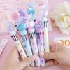 Cartoon Retractable Ballpoint Pen Cute Butterfly Flowing Glitter Pen Multi-Color Refill Pen Fun School Supply Creative Gift for Students Kids