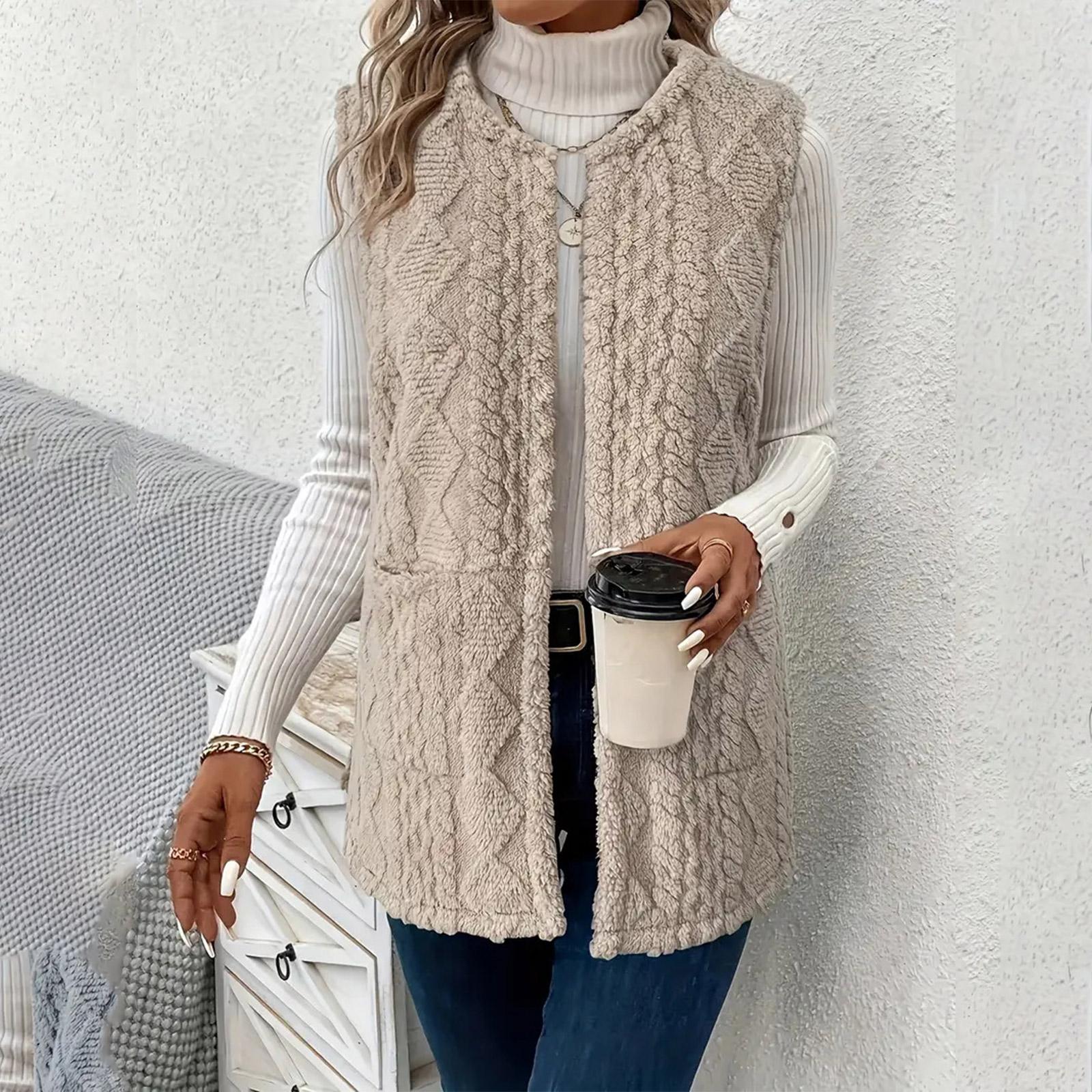 

Модный женский повседневный жилет Элегантный кардиган-жакет L