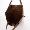 Textured synthetic leather bucket tote bag