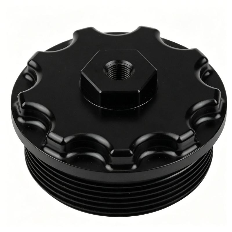 Easy Installation Fuel Filter Cap with Pressure Port for 6.0L Aluminum Filter Caps Replacement Auto Accessory