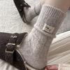 Socks Medium Tube Socks Winter Twist Pattern Wool Socks Fleece Thickened Warm Cute Cloth Label Dachshund Dog Stacking Socks