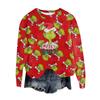Women's Fashion Round Neck Pullover Top Long Sleeve Tee Christmas Printed Sweatshirt