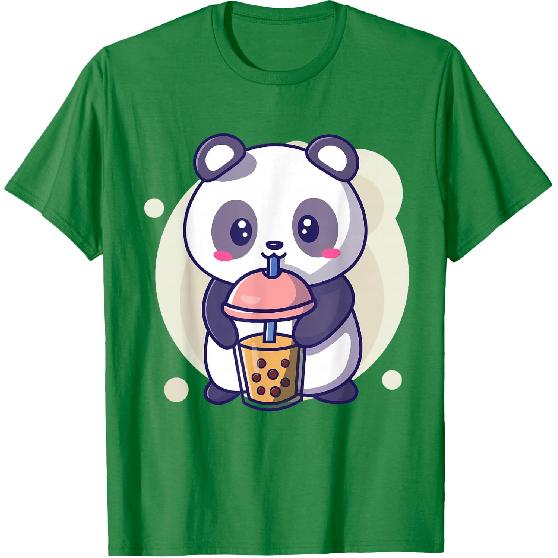 Cute Kawaii Panda Drinks Boba Bubble Tea Kawaii Aesthetic T-Shirt