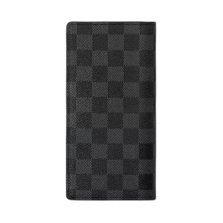 Louis Vuitton Brazza Wallet Black Damier Graphite Canvas Men Wallets N62665