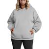 Women's Fashionable Casual Large-sized Long-sleeved Hooded Solid-color Sweatshirt