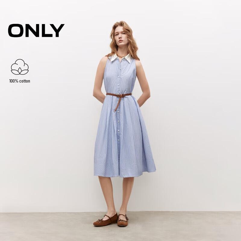 ONLY 2025 Summer Printed Lapel Midi Dress L