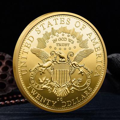 Amerikansk Frihetsgudinnan 1875 präglade minnesmynt pläterade i guld