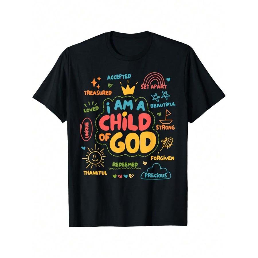 

I Am A Child Of God Christian Retro Jesus Faith Design Gifts T-Shirt Funny Graphic Tshirts For Men Women Round Neck Loose Cas... 5XL