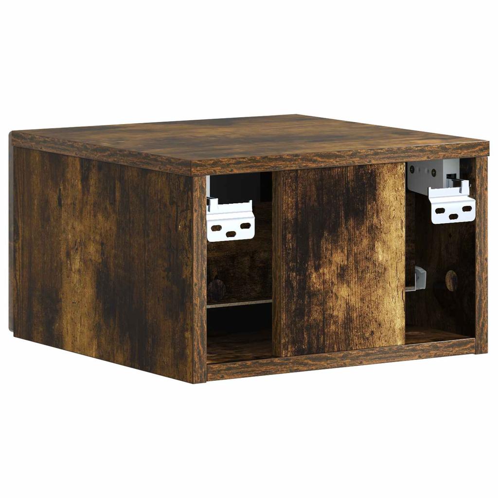 Wall Mounted Nightstand Smoked Oak 33 x 34.5 x 20 cm