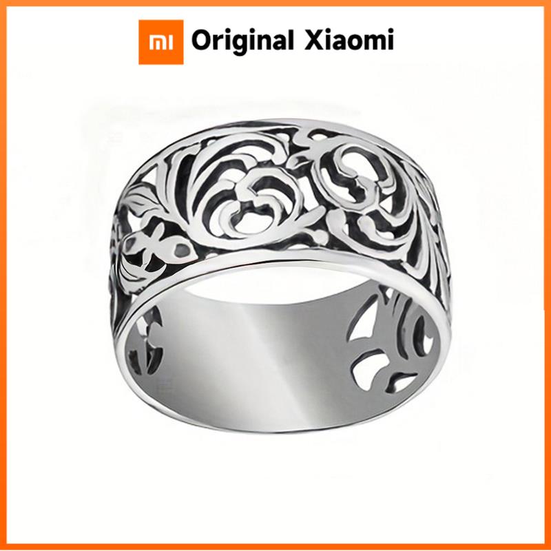 Xiaomi Huitan Versatile Women Ring Silver Color Accessories for Party Daily Hollow Engraved Design Vintage Metal Fashion Lady Jewelry