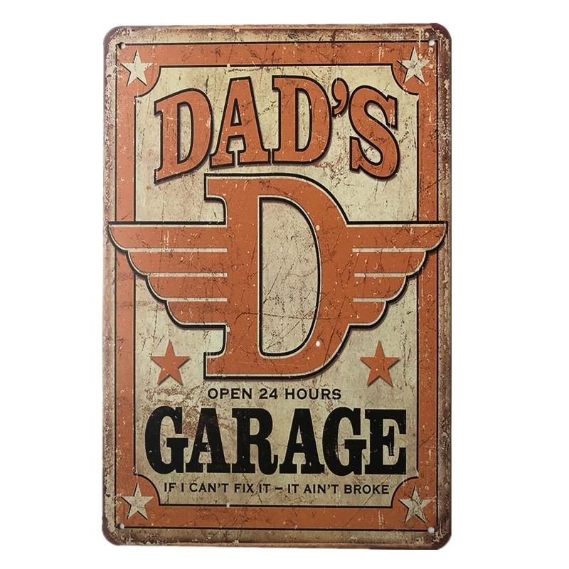 Vintage Dad Garage Tool Metal Tin Signs Oil Bar Rustic Plaque Wall Art Posters Man Cave Pub Retro Wall Decor Iron Plate Painting