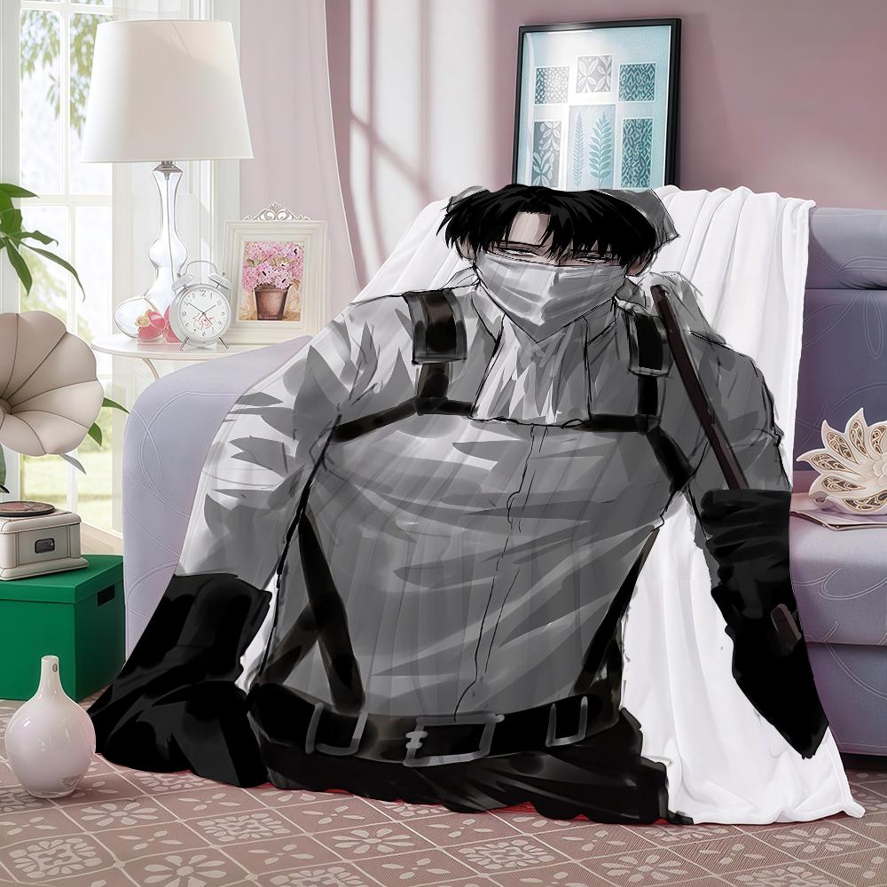 Anime Attack on Titan Levi Ackerman Blanket Soft and Skin Friendly For Couch Bed Napping Bedspread All Seasons Comforter
