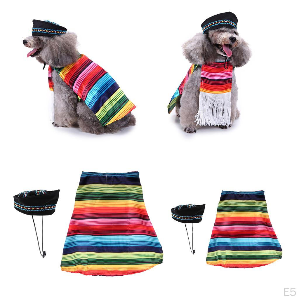 Hund Sombrero Hut - Kostüm Welpen Umhang Kleidung für Mexikanische Party
