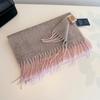 Tassel Color Matching Wool Scarf Double-sided Shawl Dual-purpose Couple Outer Warm Scarf Winter