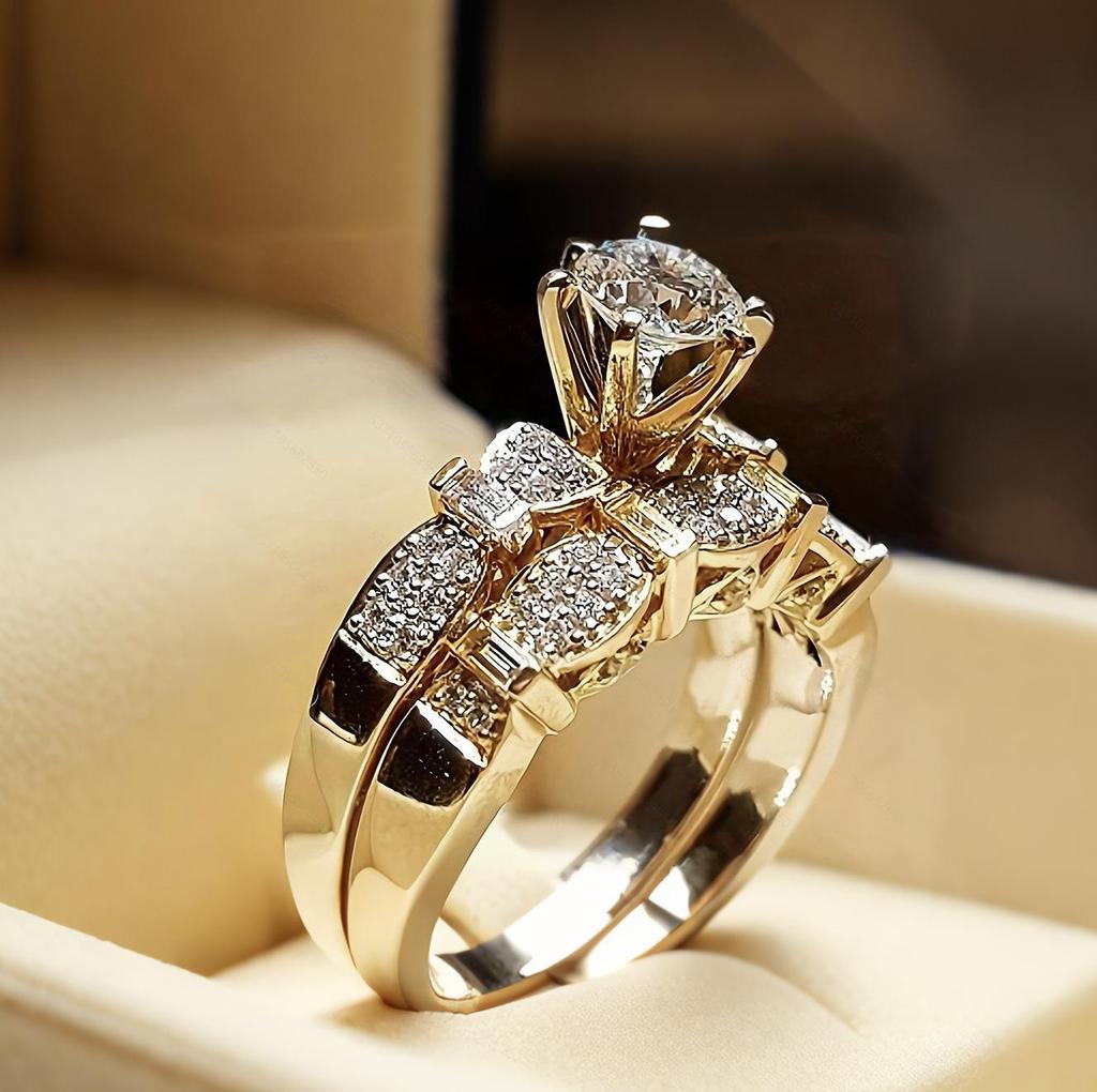Bague Empilable en Or et Zirconia de Luxe pour Femmes - Tendance Best-Seller pour Dames
