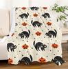 1PC Halloween Throw Blanket Cats Sekeleton Pumpkin Skull Ghost Thin Blanket Gifts for Couch Bed Car Home Camping All Season Use