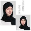 Muslim Fashion Solid Color Criss-Cross Head Wrap with Integrated Sandproof Scarf