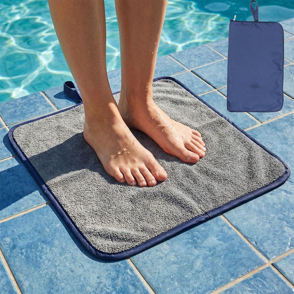 Solid Color Towel Wet Bag Snap Handle Pool Foot Cleaning Cloths Swimming Suit Pouch Swimming