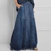 American-Style Gradient Denim A-Line Skirt: Spring/Autumn Casual Elegance 2024
