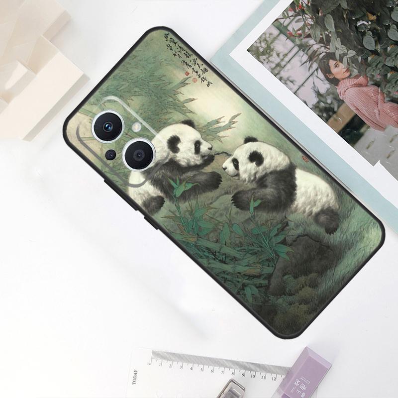 Panda Animal Cute Bear Case For OPPO Reno 11F 4Z 5Z 8T 10 Pro 4 6 7 8 5 Lite OPPO Find X6 Pro X2 X3 X5 Lite Cover
