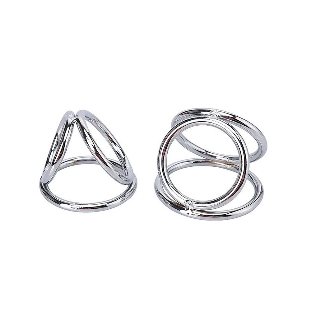 Stainless Steel Penis Ring Three-Ring Sex Toys Sex Tools Couple Passion Climax Adult Toys Lower Body Training Aid