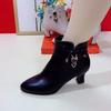 Fashion Women Pointed Toe Ankle Boots Fashionable Wedding Dress Elegant Shoes Comfortable Outdoor Elegant Zipper Boots Zapatos De Mujer