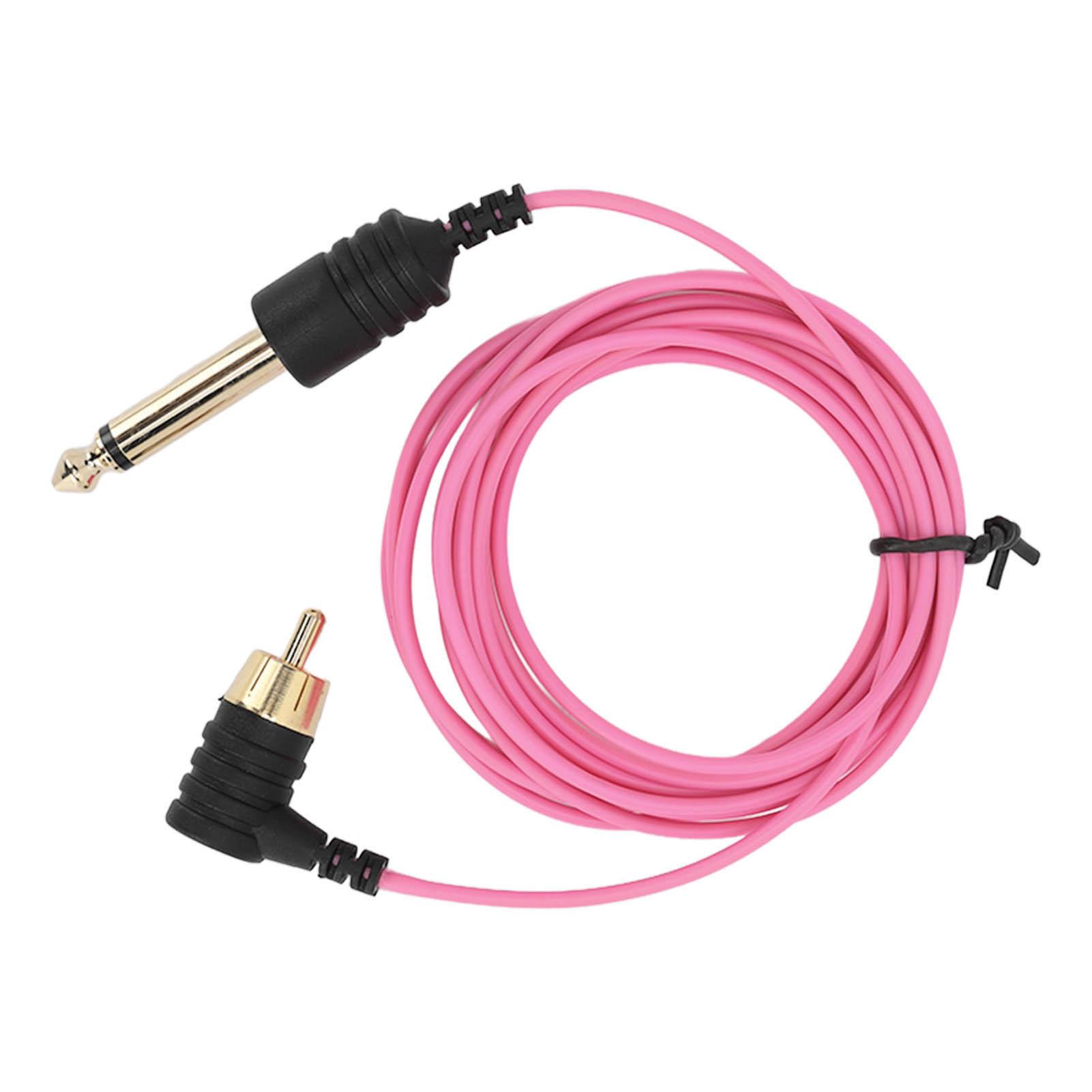 Шнур с зажимом для татуировки RCA длиной 1,8 м, ультратонкий гибкий износостойкий шнур для татуировки, розовый шнур