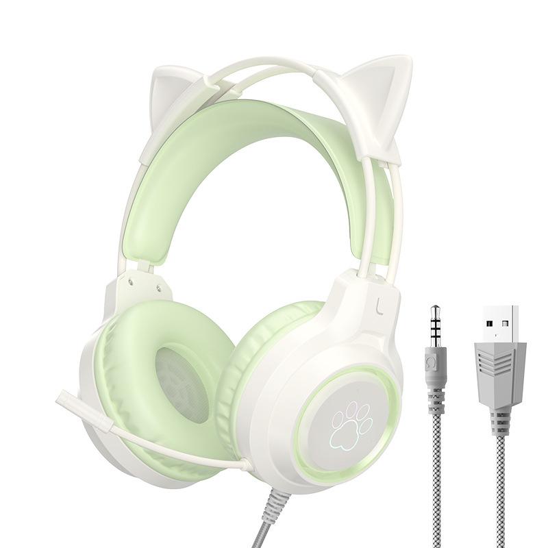 

G35 Cat Ear Gaming Headset: Wired Over-Ear Headphones for Student Computers
