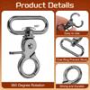 Uxcell 6-Piece Swivel Snap Hooks, 32mm (1 1/4"), Heavy-Duty Zinc Alloy Metal Lobster Claw Hooks for Straps, Bags, Belts, and Leathercraft Clips, Black